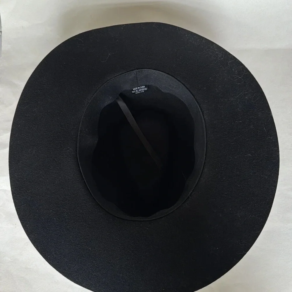 SAKS 5th Ave Black Wool Fedora Ribbon Band O/S NWOT $99